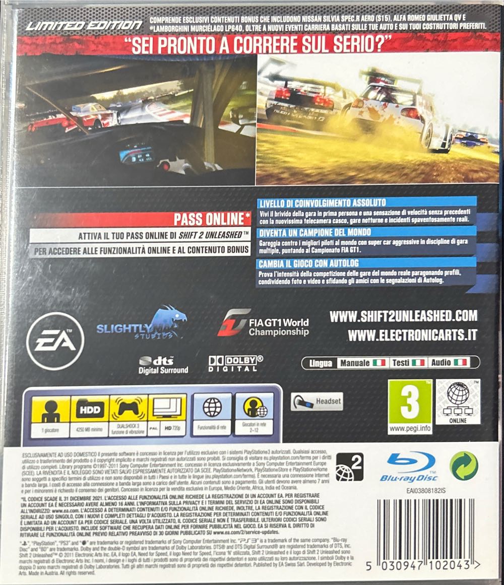 Shift 2 Unleashed Limited Edition - Sony PlayStation 3 (PS3) (Electronic Arts - 1) video game collectible [Barcode 5030947102043] - Main Image 2