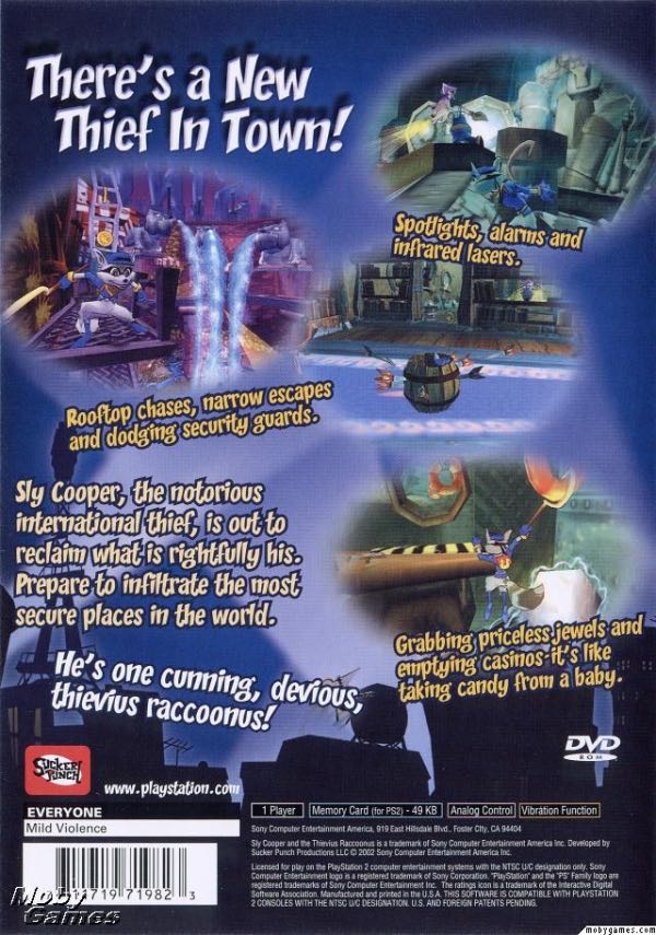 Sly Cooper and the Thieveus Raccoonus - Sony PlayStation 2 (PS2) (Sony Comptuter Entertainment) video game collectible - Main Image 2