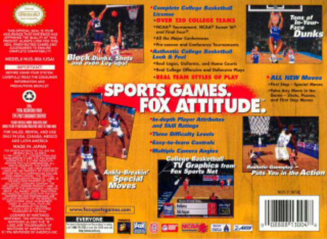 Fox Sports College Hoops ’99 - Nintendo 64 (N64) video game collectible - Main Image 2