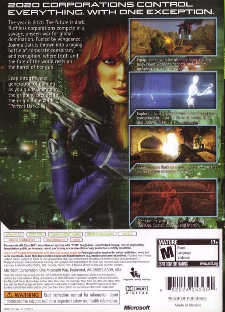 Perfect Dark Zero (Collector’s Edition) - Microsoft Xbox 360 (Microsoft Game Studios - 4) video game collectible [Barcode 777718377075] - Main Image 2