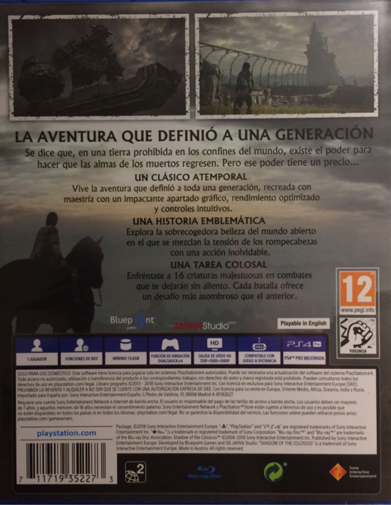 Shadow of the Colossus - Sony PlayStation 4 (PS4) (Sony Interactive Entertainment - 1) video game collectible [Barcode 711719352273] - Main Image 2