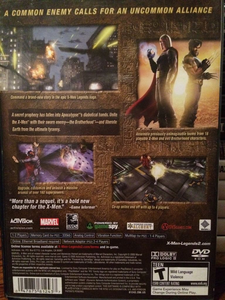 Xmen Legends II: Rise Of Apocalypse - Sony PlayStation 2 (PS2) video game collectible - Main Image 2
