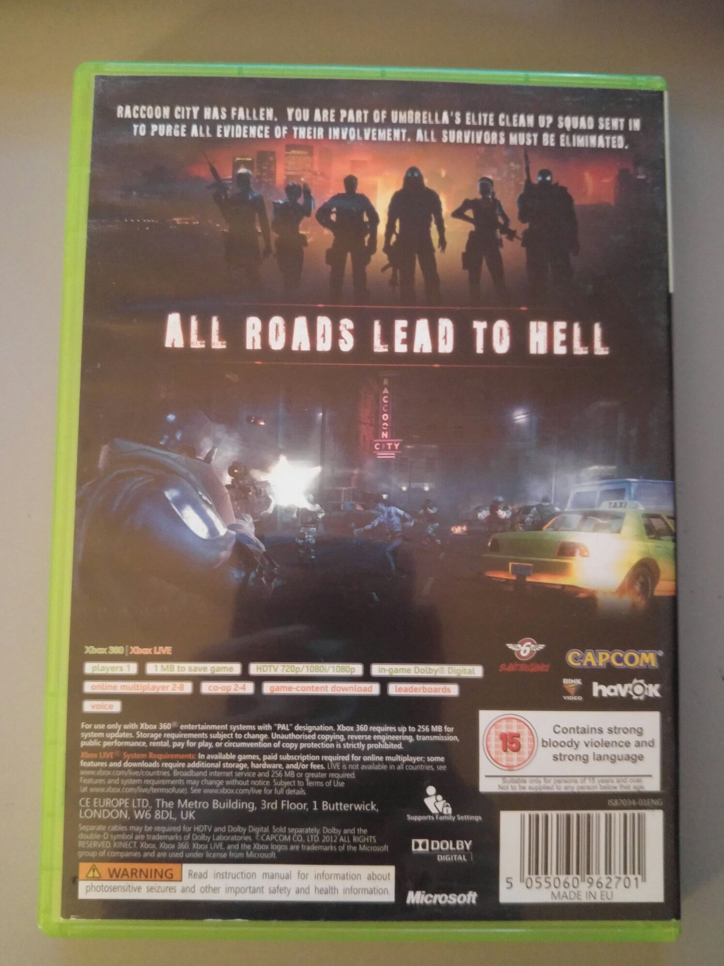 Resident Evil Operation Racoon City - Microsoft Xbox 360 (Capcom - 1-8) video game collectible [Barcode 5055060962701] - Main Image 2