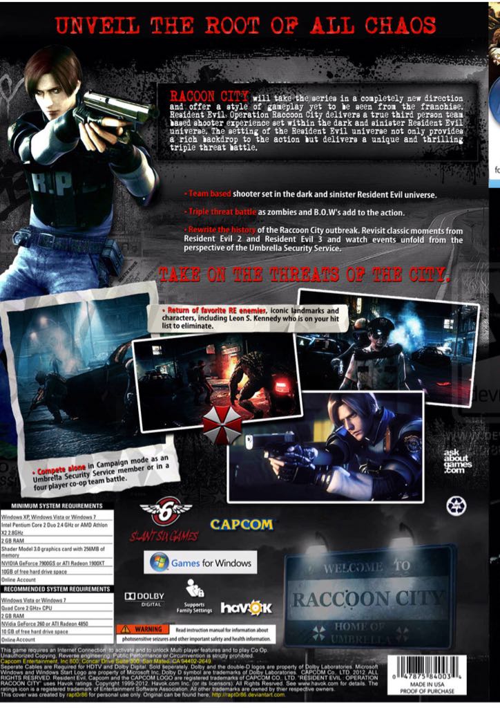 Resident Evil: Operation Raccoon City - PC video game collectible - Main Image 2