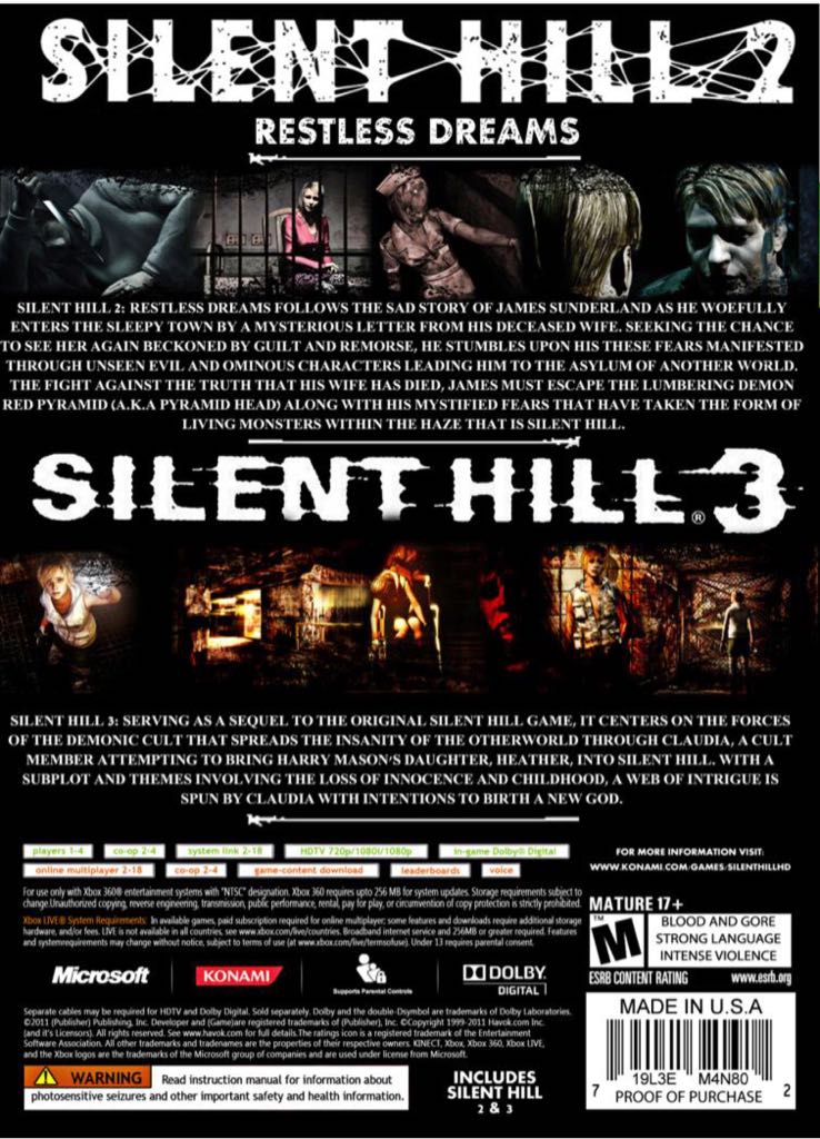 Silent Hill: HD Collection - Microsoft Xbox 360 (Konami - 1) video game collectible [Barcode 4012927036563] - Main Image 2