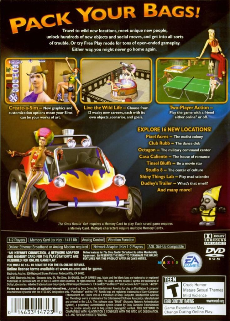The Sims: Bustin’ Out - Sony PlayStation 2 (PS2) (EA Games - 1-2) video game collectible - Main Image 2