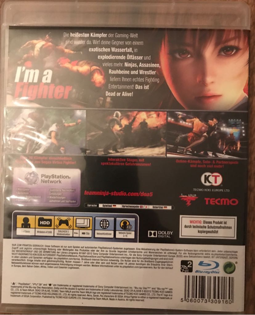 Dead or Alive 5 - Sony PlayStation 3 (PS3) (Tecmo Koei - 1-4) video game collectible [Barcode 5060073309160] - Main Image 2