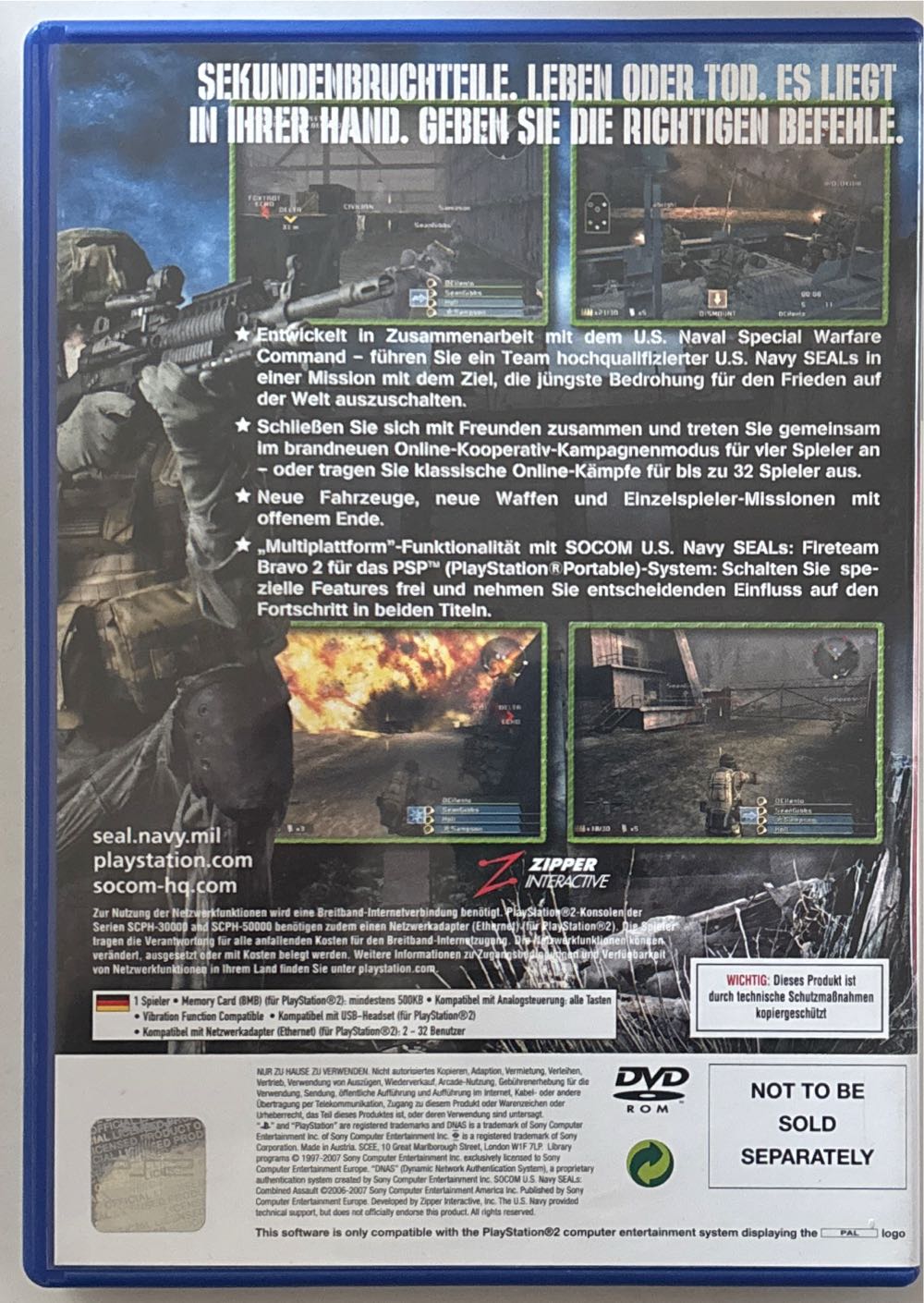 Socom US Navy Seals Combined Assault - Sony PlayStation 2 (PS2) video game collectible - Main Image 2