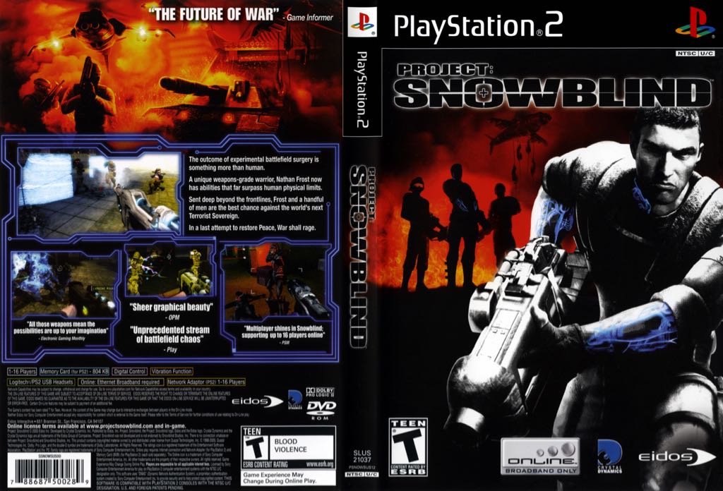 Project: SnowBlind - Sony PlayStation 2 (PS2) (Eidos Interactive - 1) video game collectible [Barcode 5032921021708] - Main Image 2