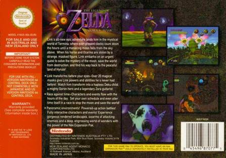 Zelda: Majora’s Mask - Nintendo 64 (N64) (Nintendo) video game collectible - Main Image 2