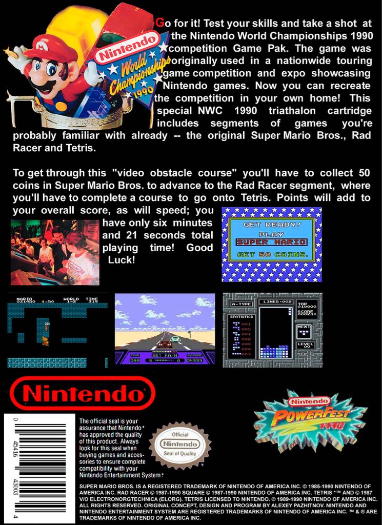 Nintendo World Championships 1990 - Nintendo Entertainment System (NES) (Nintendo - 1) video game collectible [Barcode 045416430034] - Main Image 2