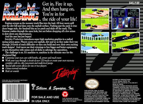 Radical Psycho Machine Racing - Nintendo Super Nintendo Entertainment System (SNES) video game collectible - Main Image 2
