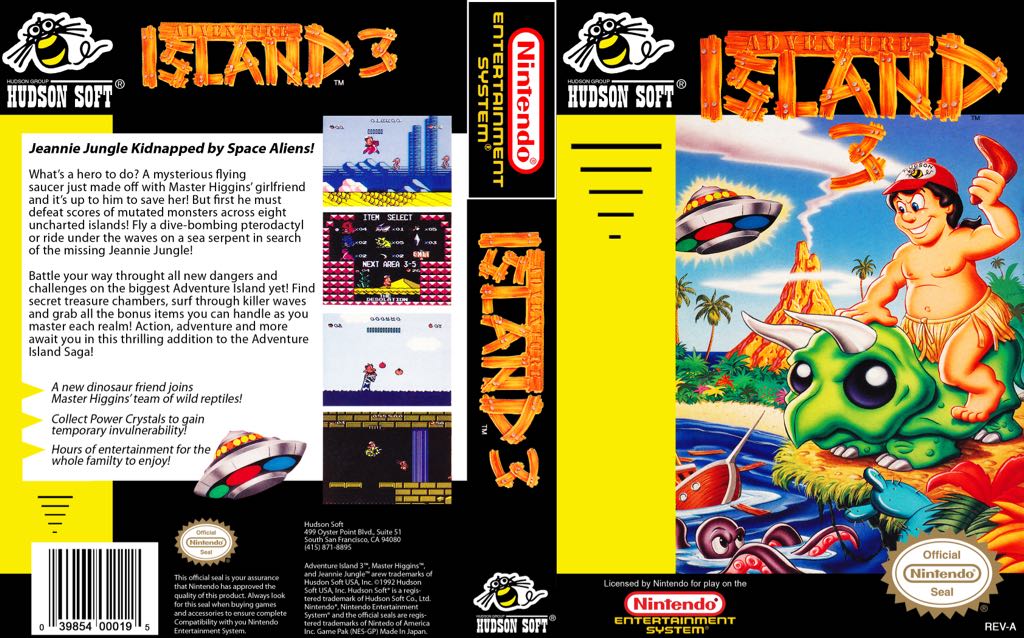 Adventure Island III - Nintendo Entertainment System (NES) video game collectible - Main Image 2