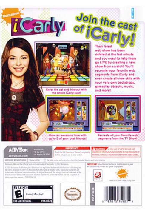 iCarly - Nintendo Wii (Activision - 1-4) video game collectible [Barcode 047875759831] - Main Image 2