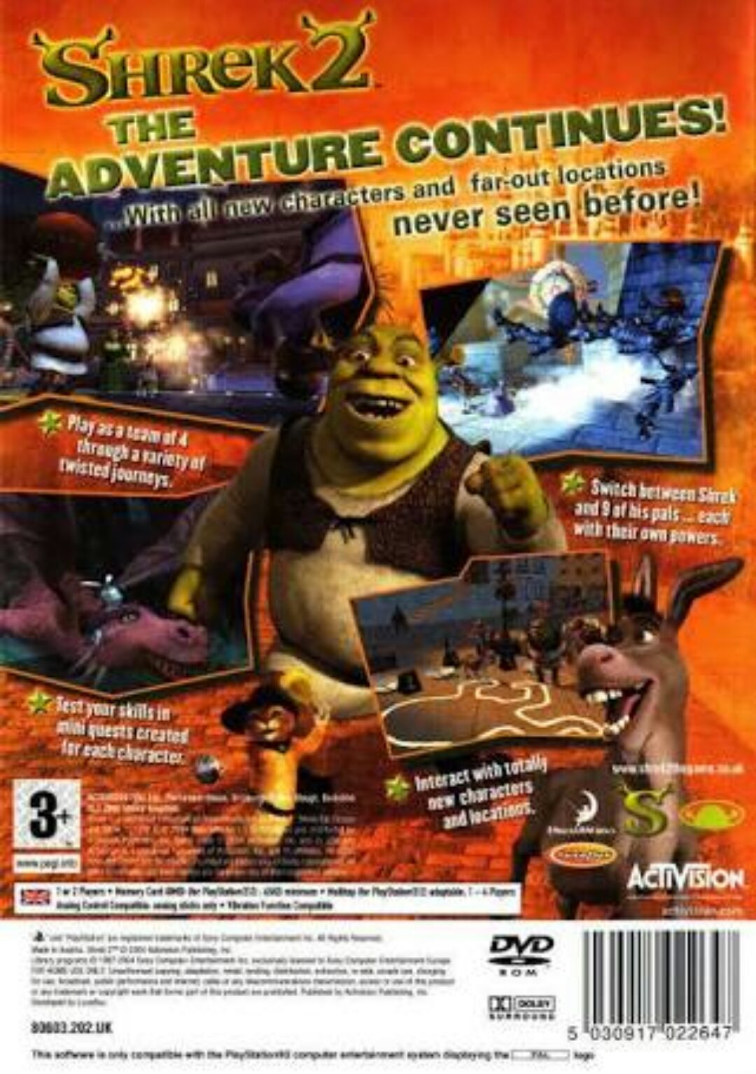 Shrek 2 - Sony PlayStation 2 (PS2) (Activision - 2) video game collectible [Barcode 5030917022654] - Main Image 2