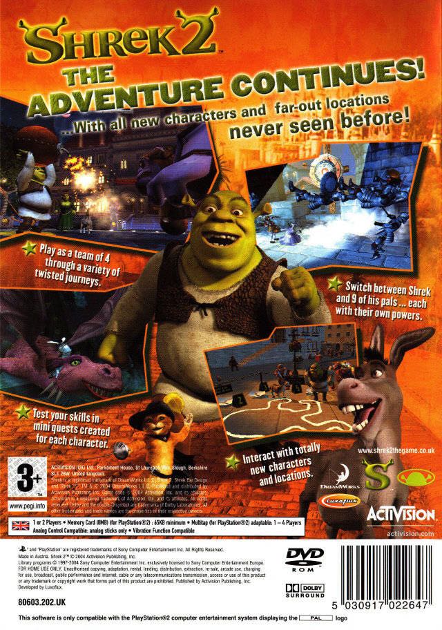 Shrek 2 - Sony PlayStation 2 (PS2) (4) video game collectible [Barcode 5030917022715] - Main Image 2