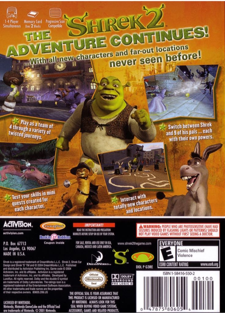 Shrek 2 - Nintendo GameCube (Activision - 4) video game collectible [Barcode 5030917022845] - Main Image 2