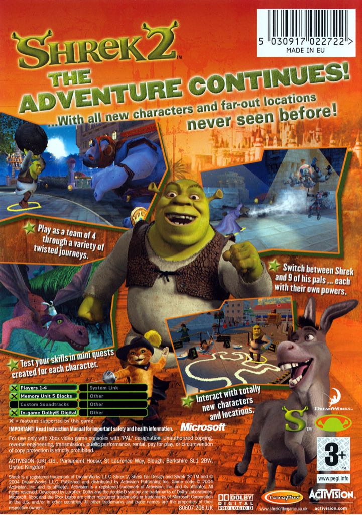 Shrek 2 (Xbox Classics) - Microsoft Xbox (Activision - 1) video game collectible [Barcode 5030917027246] - Main Image 2