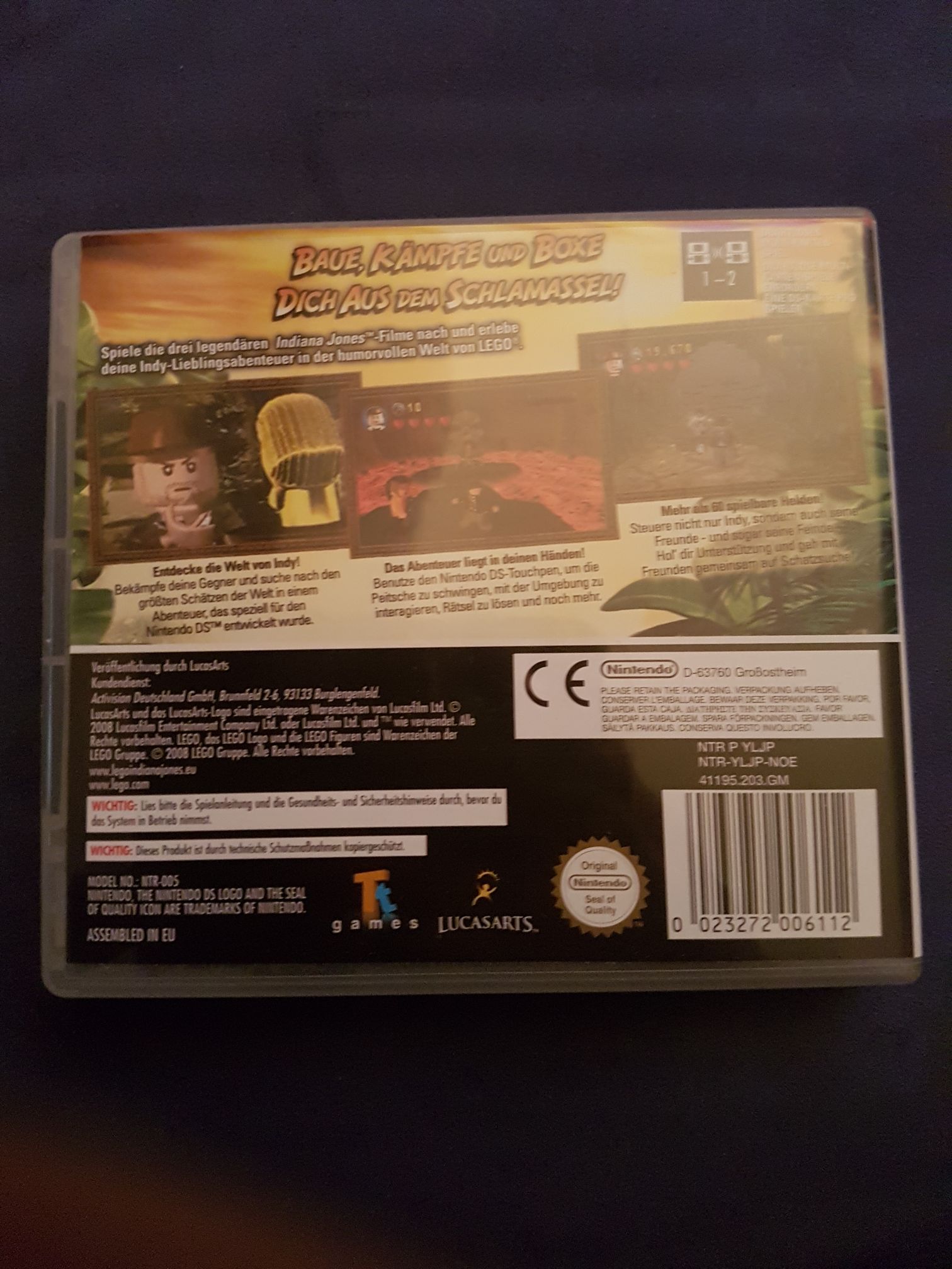 LEGO Indiana Jones 1 - Die legendären Abenteuer - Nintendo DS (Nintendo - 1) video game collectible [Barcode 023272006112] - Main Image 2