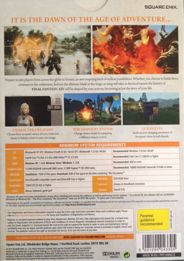 Final Fantasy XIV Online - PC (Square Enix) video game collectible [Barcode 5021290043305] - Main Image 2