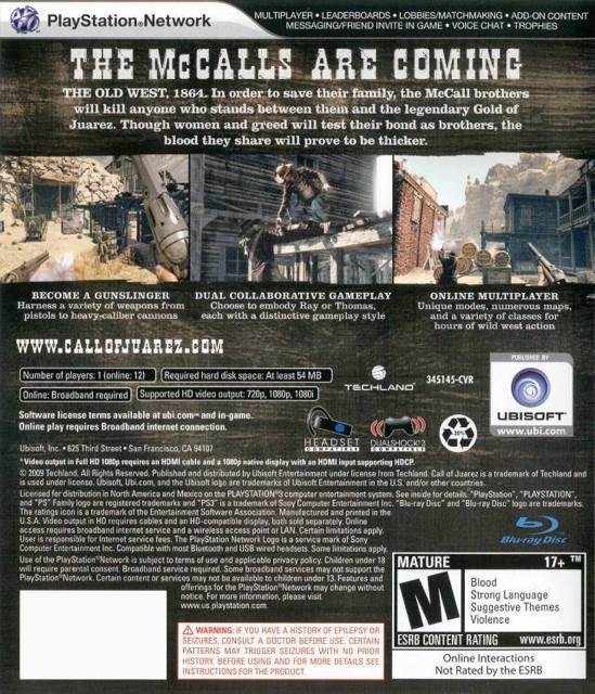 Call Of Juarez: Bound In Blood - Sony PlayStation 3 (PS3) (Ubisoft Montreal - 1-12) video game collectible [Barcode 008888345145] - Main Image 2