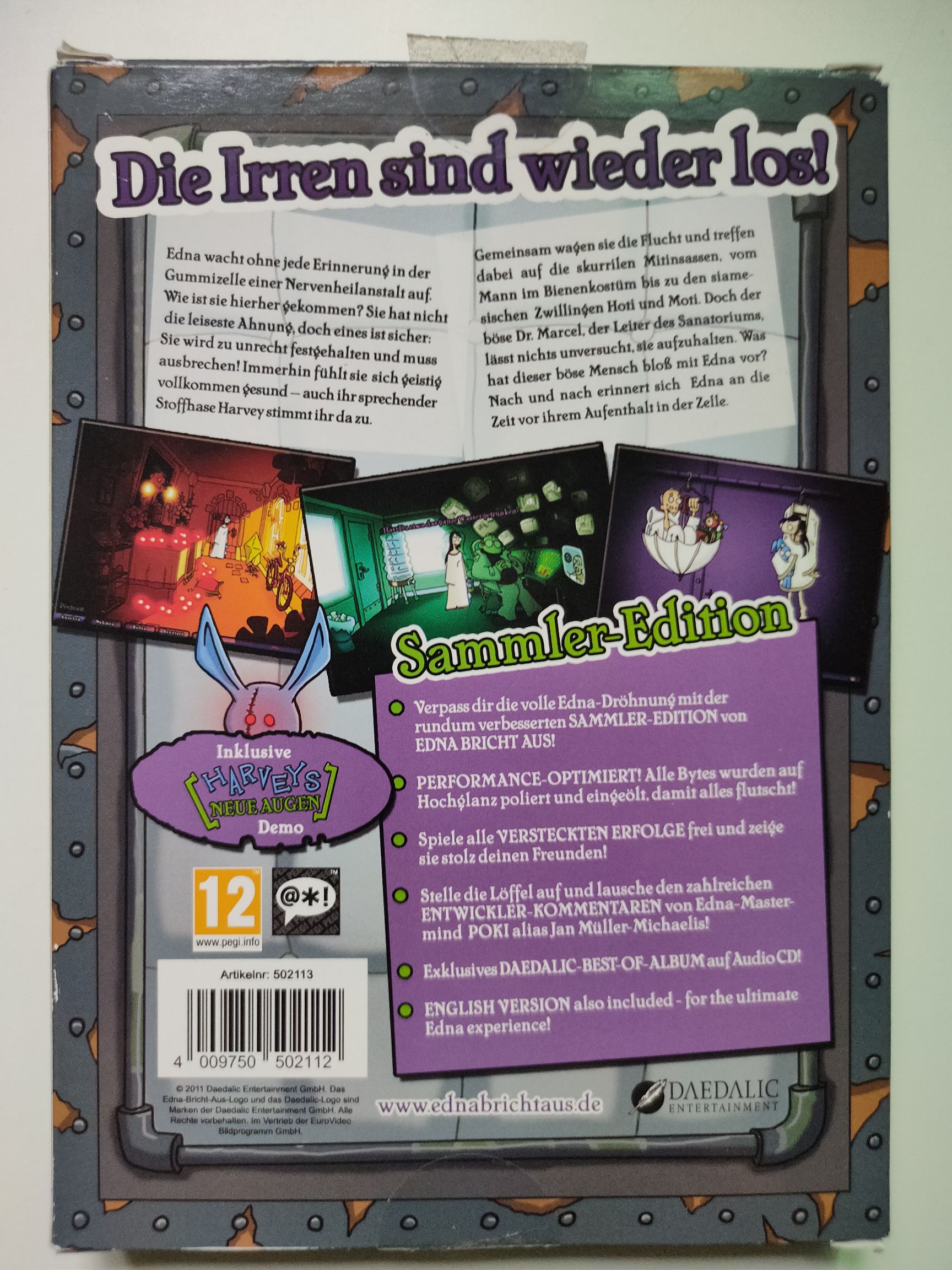 Edna bricht aus - Sammler Edition - PC (Deadalic Entertainment - 1) video game collectible [Barcode 4009750502112] - Main Image 2