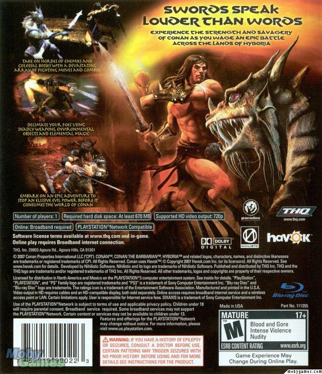 Conan - Sony PlayStation 3 (PS3) (THQ - 1) video game collectible [Barcode 4005209096287] - Main Image 2