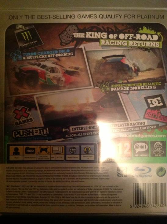 Dirt 2 - Sony PlayStation 3 (PS3) (Codemasters - 1) video game collectible [Barcode 5024866342840] - Main Image 2
