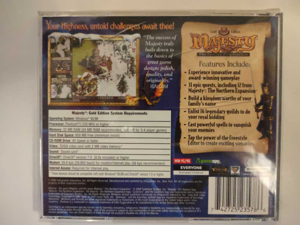 Majesty: The Fantasy Kingdom Sim (Gold Edition) - PC (Hasbro Interactive - 1) video game collectible [Barcode 742725235786] - Main Image 2