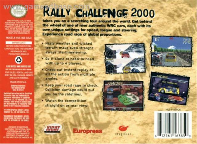 Rally Challenge 2000 - Nintendo 64 (N64) (South Peak Games - 4) video game collectible [Barcode 612561163850] - Main Image 2