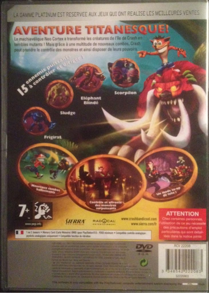 Crash Of The Titans - Sony PlayStation 2 (PS2) video game collectible [Barcode 3348542222083] - Main Image 2