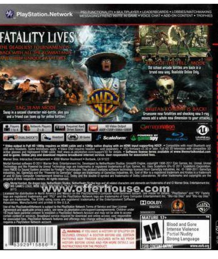 Mortal Combat - Sony PlayStation 3 (PS3) video game collectible - Main Image 2