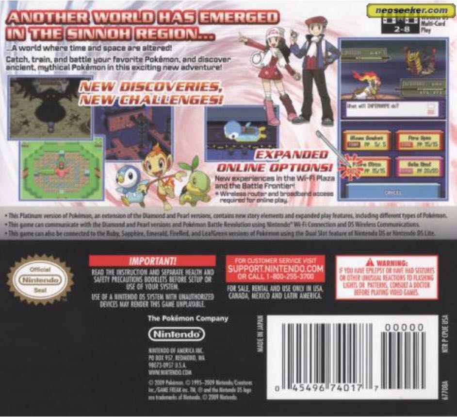 Pokemon Platin Edition - Nintendo DS (Nintendo) video game collectible [Barcode 045496468682] - Main Image 2