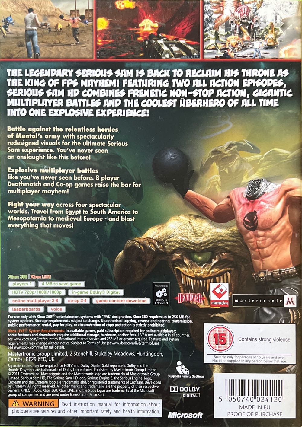 Serious Sam HD The First And Second Encounters - Microsoft Xbox 360 (Croteam - 1) video game collectible [Barcode 5050740024120] - Main Image 2