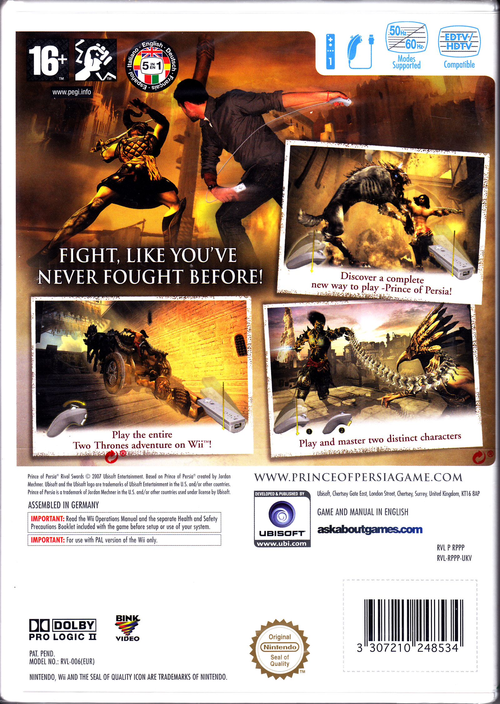 Prince of Persia: Rival Swords - Nintendo Wii (Ubisoft - 1) video game collectible [Barcode 3307210248534] - Main Image 2