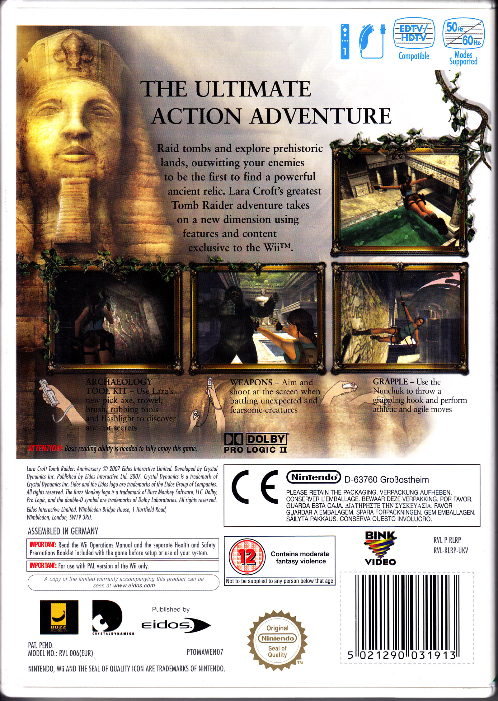 Tomb Raider Anniversary - Nintendo Wii (Eidos - 1) video game collectible [Barcode 5021290031913] - Main Image 2