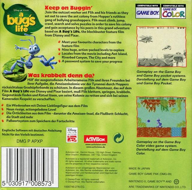 A Bug’s Life - Nintendo Game Boy Color (Activision - 1) video game collectible [Barcode 5030917008573] - Main Image 2