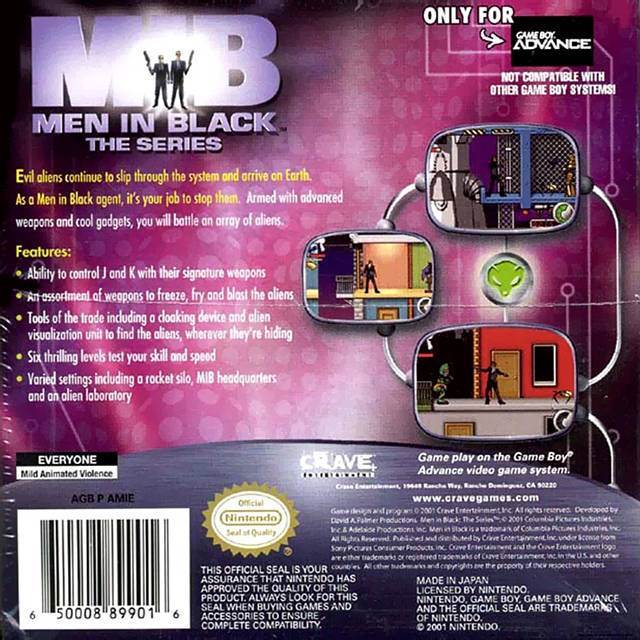 Men in Black: The Series - Nintendo Game Boy Advance (GBA) (Crave Entertainment - 1) video game collectible - Main Image 2