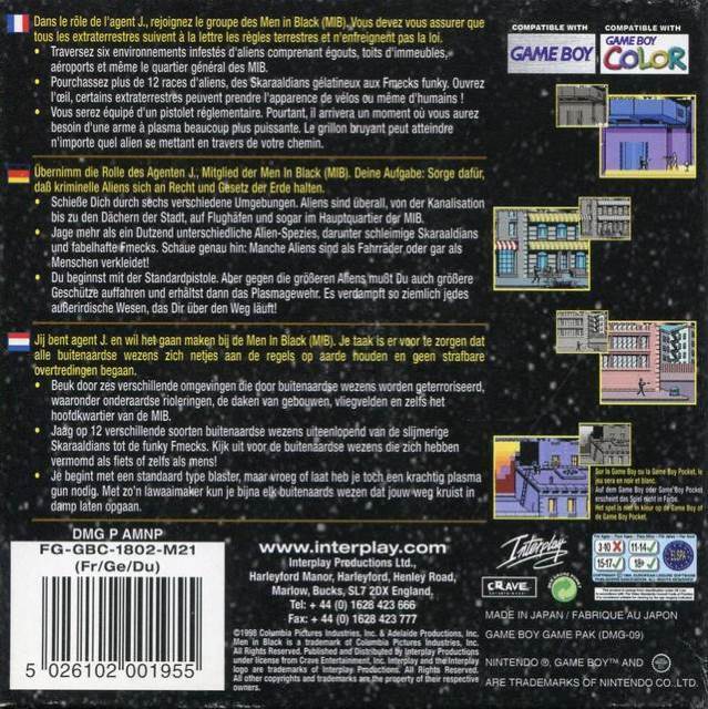 Men in Black: The Series - Nintendo Game Boy Color (Crave Entertainment - 1 Players) video game collectible - Main Image 2
