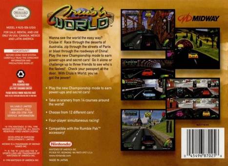 Cruisin World - Nintendo 64 (N64) (Nintendo - 1-4) video game collectible - Main Image 2