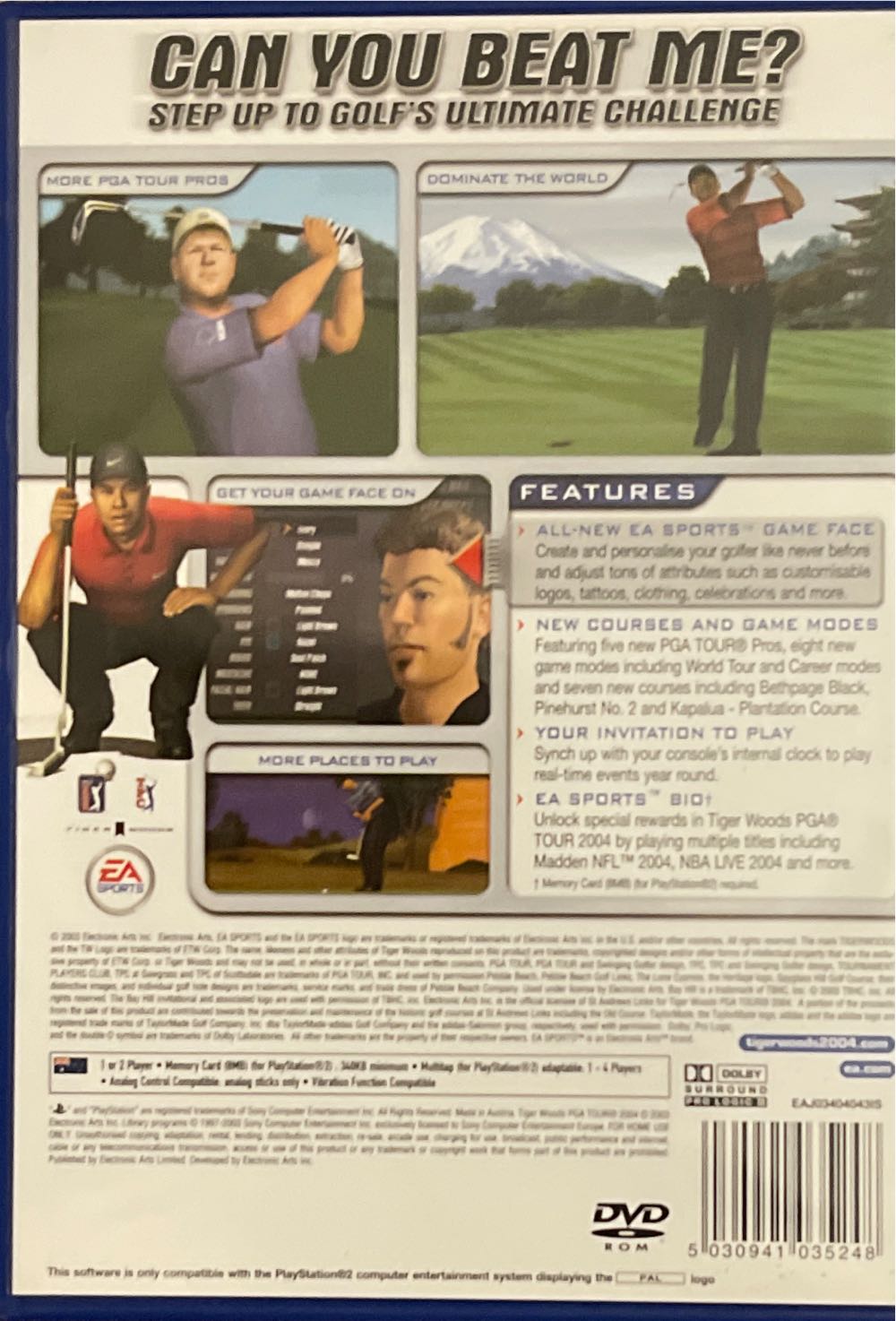 Tiger Woods PGA Tour 2004 - Sony PlayStation 2 (PS2) (1-2) video game collectible [Barcode 5030941035248] - Main Image 2