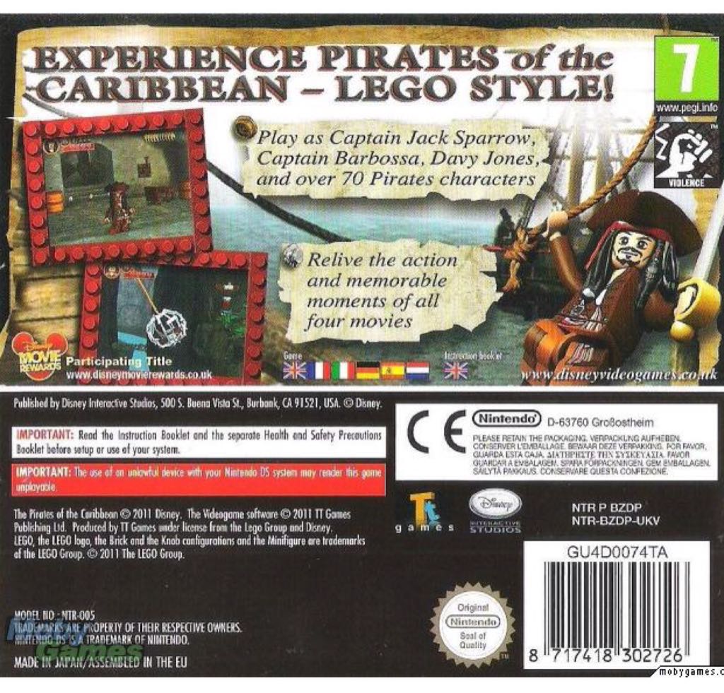 Lego Pirates Of The Caribbean - Nintendo DS (Focus Home Interactive - 1) video game collectible [Barcode 8717418302726] - Main Image 2