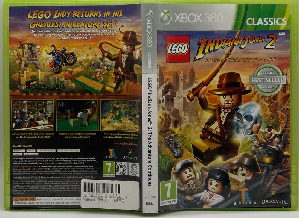 LEGO: Indiana Jones 2 - The Adventure Continues (Classics) - Microsoft Xbox 360 (Disney’s Interactive Studio - 1-2) video game collectible [Barcode 023272010584] - Main Image 3