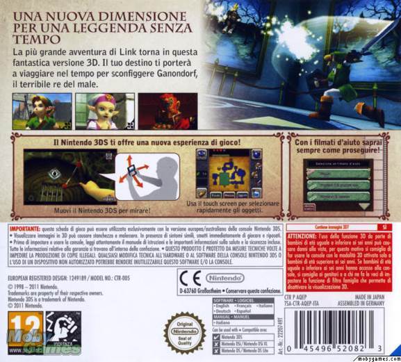 The Legend of Zelda : Ocarina of Time 3D - Nintendo 3DS (Nintendo) video game collectible [Barcode 045496520878] - Main Image 2