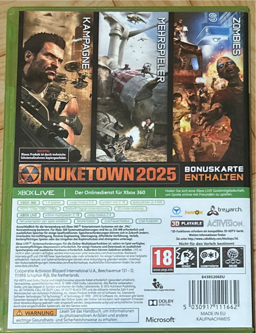 Call Of Duty: Black Ops II - Microsoft Xbox 360 video game collectible [Barcode 5030917111662] - Main Image 2