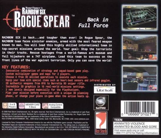 Rainbow Six Rogue Spear - Nintendo Game Boy Advance (GBA) video game collectible [Barcode 008888140061] - Main Image 2