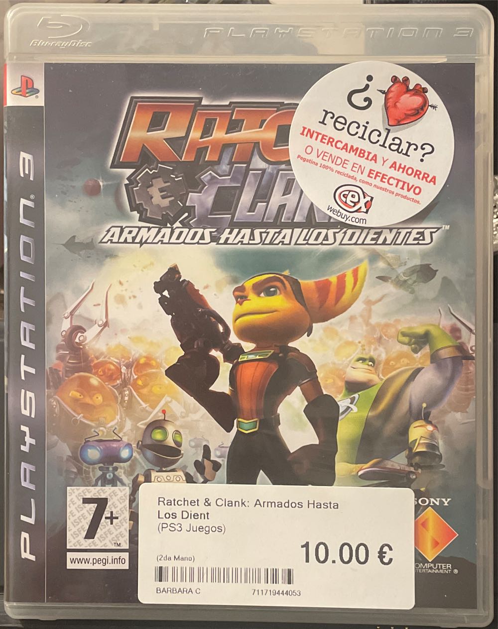 Ratchet & Clank: Armados Hasta Los Dientes - Sony PlayStation 3 (PS3) (Insomniac - 1) video game collectible [Barcode 711719444053] - Main Image 2