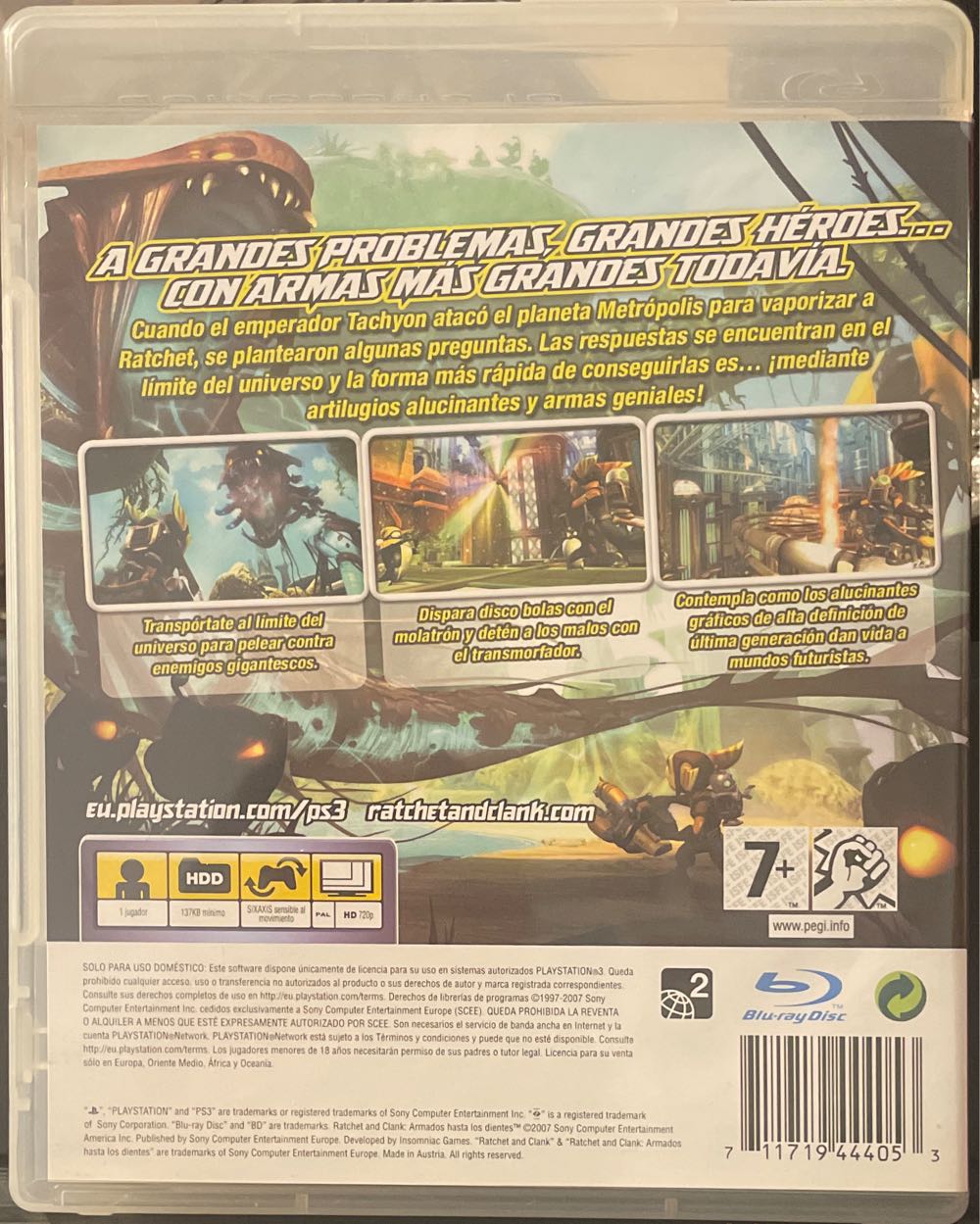 Ratchet & Clank: Armados Hasta Los Dientes - Sony PlayStation 3 (PS3) (Insomniac - 1) video game collectible [Barcode 711719444053] - Main Image 3