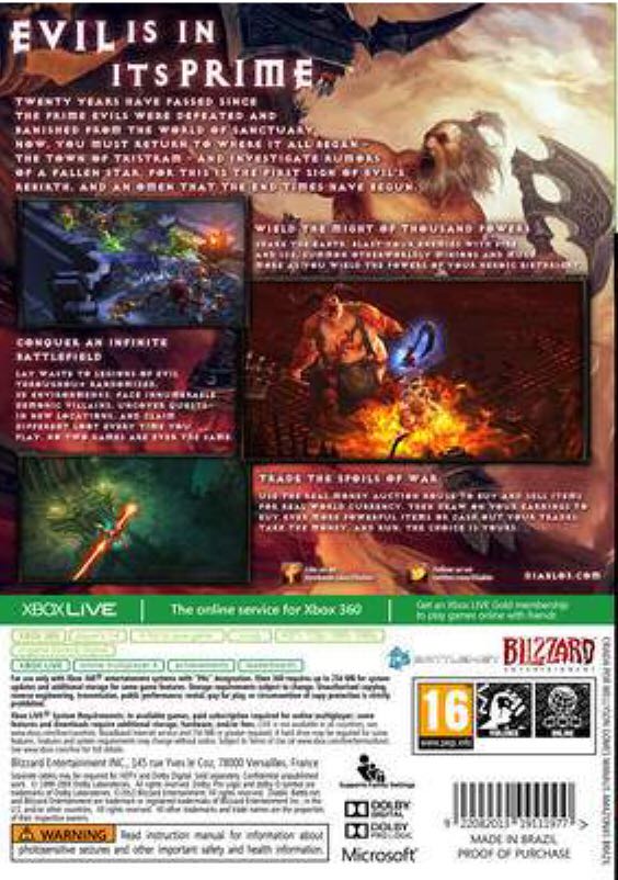 Diablo 3 (Sealed) - Microsoft Xbox 360 (Blizzard Entertainement - 4) video game collectible [Barcode 5030917126680] - Main Image 2