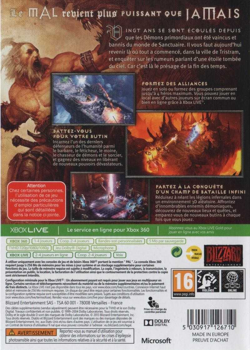 Diablo 3 - Microsoft Xbox 360 (Blizzard Entertainment - 1-4) video game collectible [Barcode 5030917126703] - Main Image 2